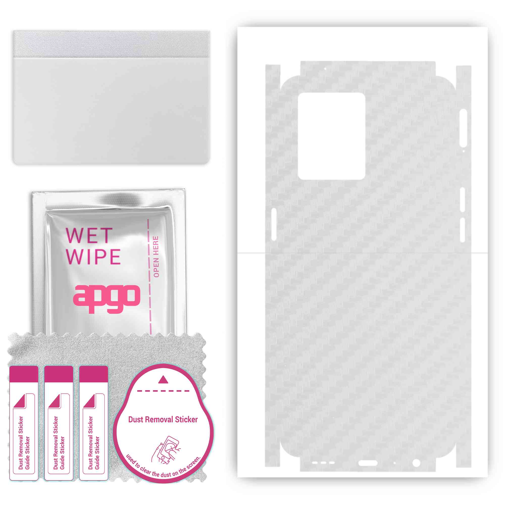 

Apgo Protective Skin Sticker for the back+sides compatible with Oppo F21 Pro 4G, Full Wrap Film, Foil, Vinyl - Pattern Transparent Carbon