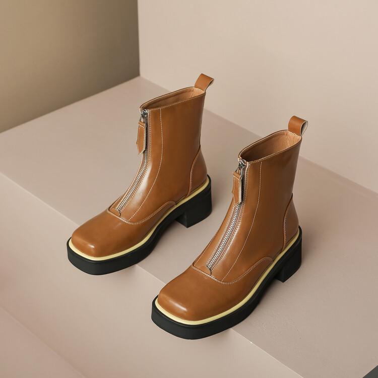 Fashion Brand Design 2025 New Women's Short Boots Walking Show Wedding Bride Size 33-42 Fashion Black Brown High Heels Woman Shoes