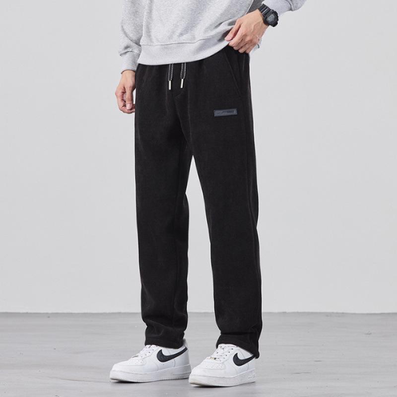 

«2024 Мужские и мальчиковые теплые бархатные прямые брюки: Повседневные спортивные брюки на осень/зиму. 2XL