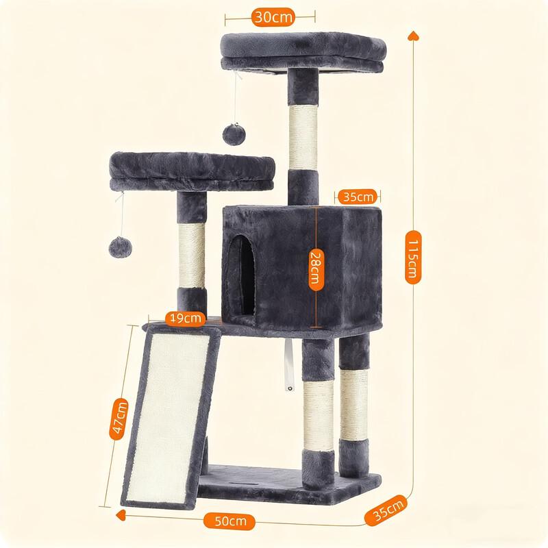 Dienmern Integrated Cat Tree & Condo with Sisal Scratching Post