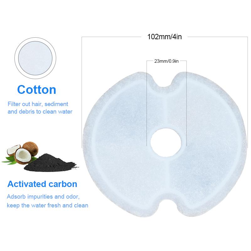 Ersetzter Aktivkohlefilter für Katzentrinkbrunnen, Ersatzfilter, Blume für runden Trinkbrunnenspender für Haustiere