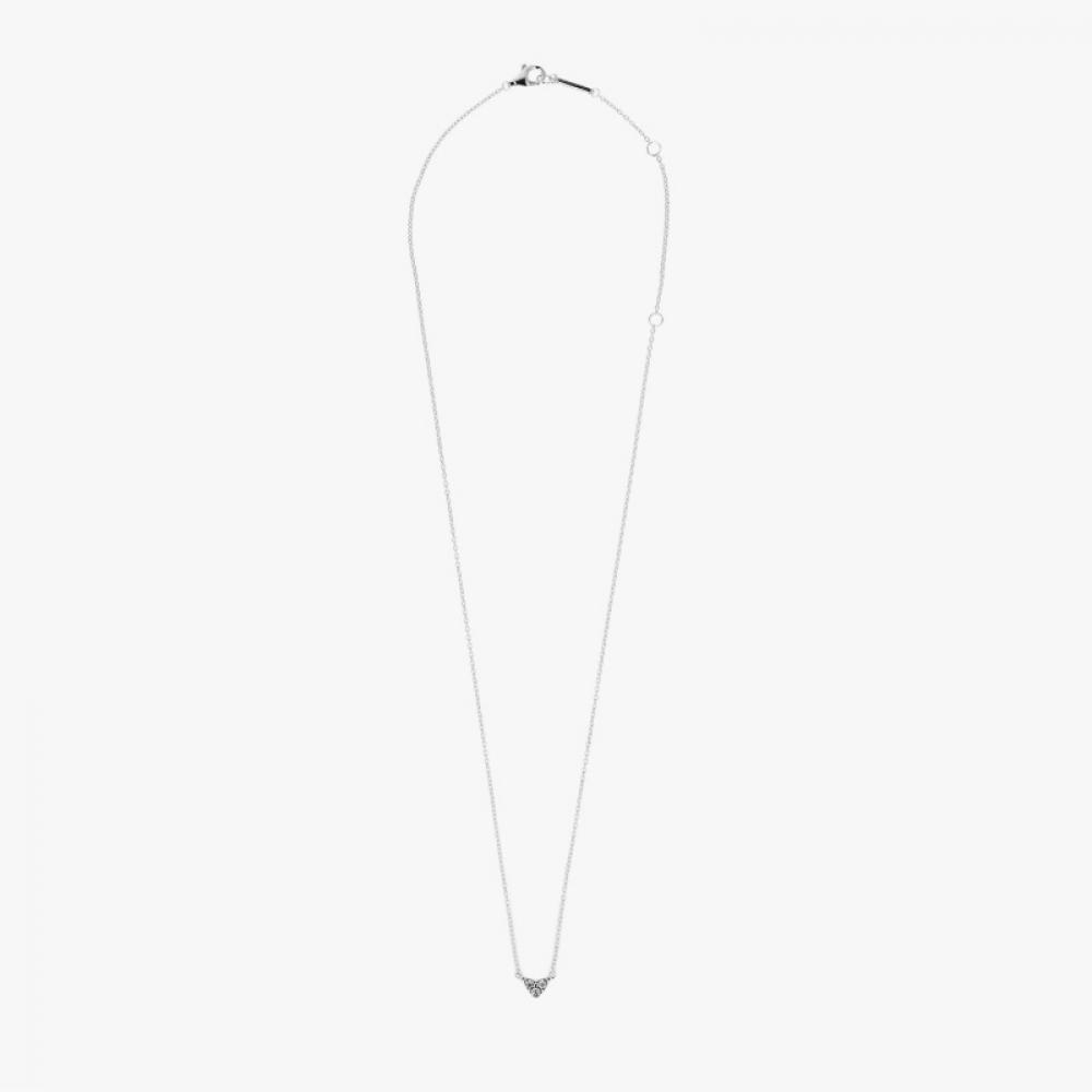 Pandora 393014c01 Timeless Triple Stone Heart Collier Silver Necklace