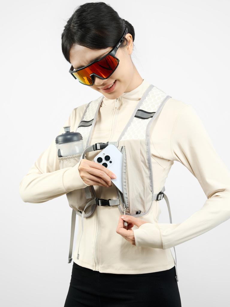 For Biking Running Storage Vest Lightweight Running Vest Reflective Hydration Water Chest Pack With Phone Storage Pocket