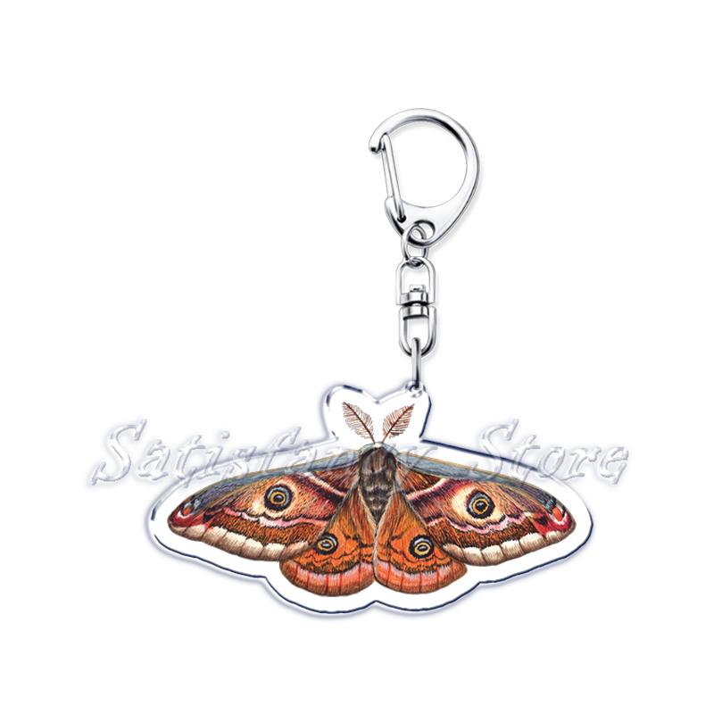 Beautiful Lavender Flower Monarch Butterfly Keychains Ring for Accessories Bag Butterflies Pendant Key Chain Jewelry Fans Gifts