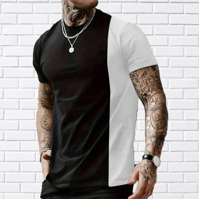 Neues Sommer-T-Shirt für Herrenmode mit kontrastierenden Farben und Aufdruck für Herren