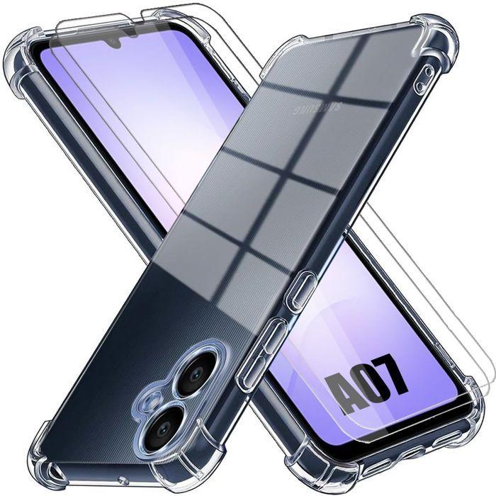 Coque de Protection - BOOLING - pour Samsung Galaxy A07 - Silicone Transparent - Coins Renforcés - 2 Verres Trempés
