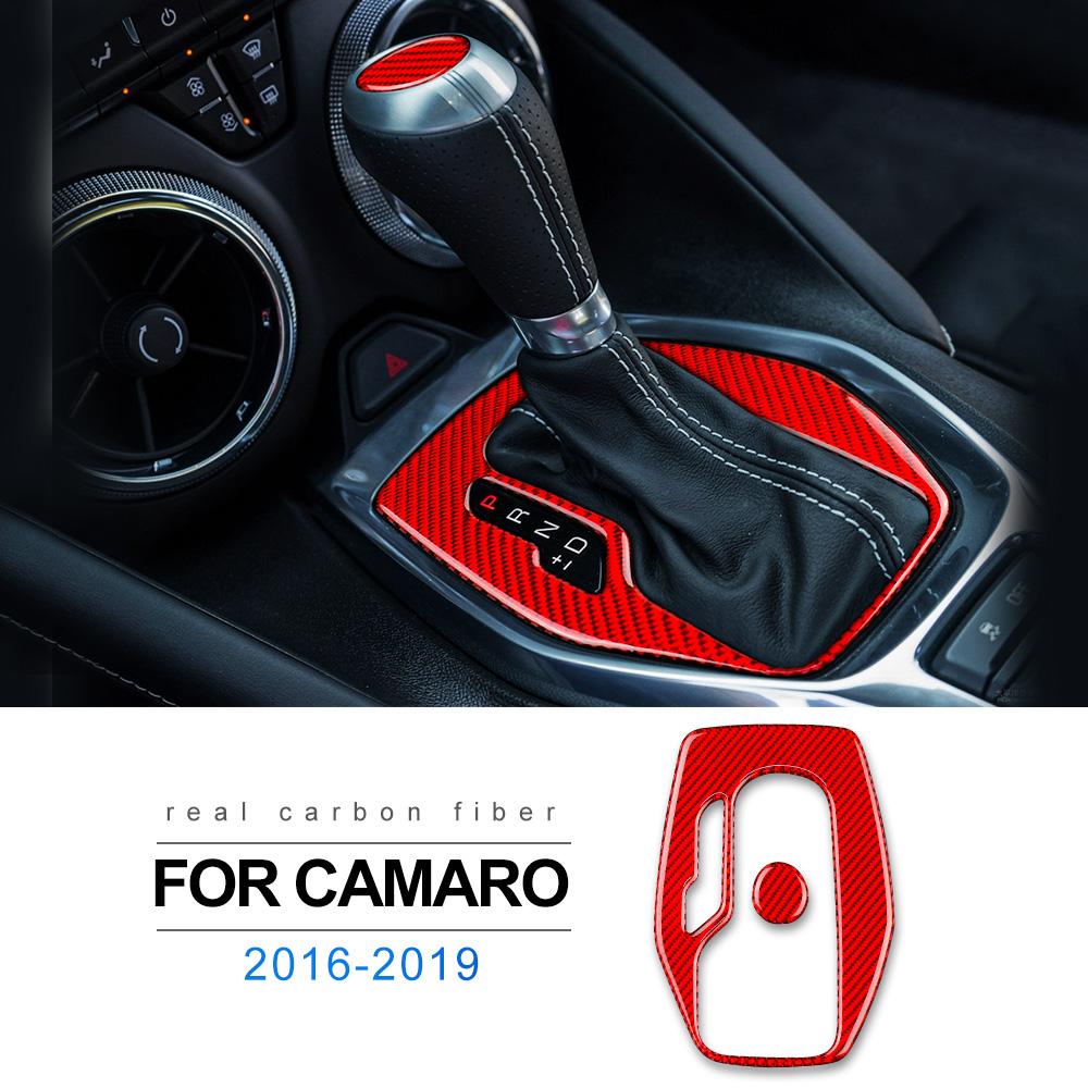 AIRSPEED Carbon Fiber for Chevrolet Camaro 2016 2017 2018 2019 Accessories Interior Trim Car Gear Shift Panel Cover Trim Sticker