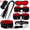 Sexy Nylon BDSM Kits Plush Sex Bondage Set Handcuffs Sex Games Whip Gag Nipple Clamps Sex Toys For Couples Exotic