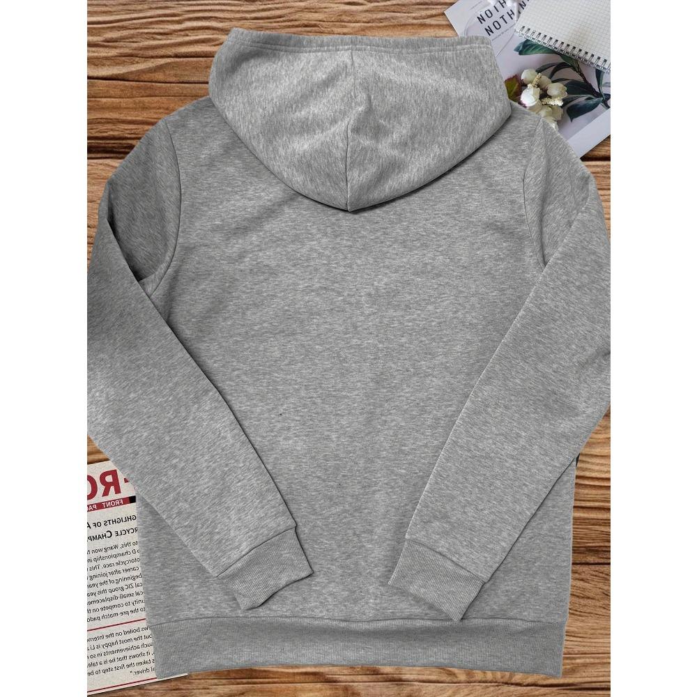 Love Pattern Letter Print Women's Daily Autumn and Winter Comfortable Hoodie Round Neck Women's Long Sleeved Clothing