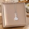 Women's Silver Titanium Steel Necklace with Micro-Inlaid Zircon - Elegant, Durable Clavicle Chain Jewelry