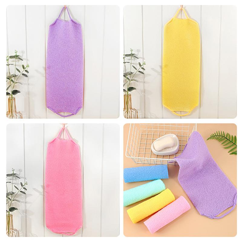 High Elasticity Frosted Long Shower Towel Shower Body Brush Bathing Massage Back Body Exfoliating Bathroom Wash Brush Bath Tools