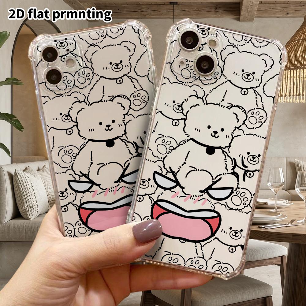 Phone Case: 2D Flat Suitable for iPhone 18 17 16 15 14 13 Pro, Transparent Four Corner Protective Case, Laughing Emoji, Christmas and Halloween Gift