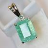 Certified 20 Ct+ Natural Green Emerald 925 Sterling Silver Emerald Pendant