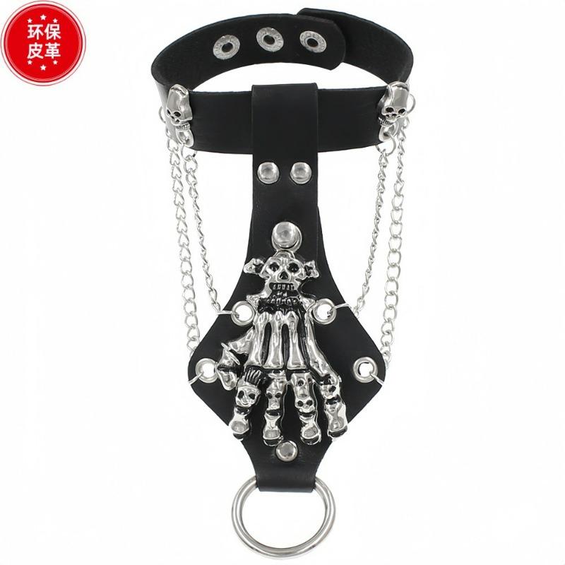 Eco-friendly PU Leather Punk Gothic Skull Claws Retro Ring Bracelet Bracelet Bracelet Jewelry