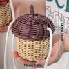 1pc Cute Walnut Basket, Walnut Shaped Basket Shoulder Bag, Hand Woven Vine Storage Basket, Handmade Crossbody Bags