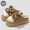 Bow Cotton Slippers Autumn and Winter Thick Bottom Non-slip Home Indoor Household Plush Warm Cotton Mop