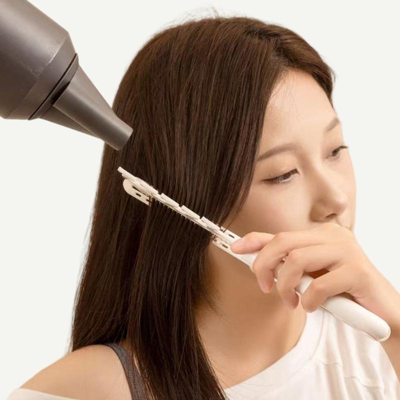 2 In 1 Comb And Styling Tool For Hair V Shaped Edge Hairbrush Manual Operation Lightweight Travel Friendly ABS Plastic