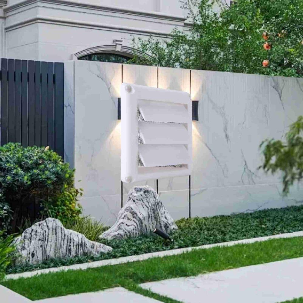 White Exhaust Vent Cover With Net Ventilation Grill Active Louver Dryer Outlet Cover  House Outside