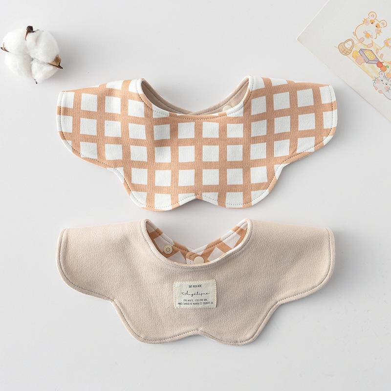 Korean Style A-Type Pure Cotton Double-Sided Baby Bib for 0-2 Years
