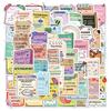 54PCS Psychological Health Stickers Exquisite Text Account Materials Phone Cases Laptop Suitcases Water Cups Waterproof Stickers