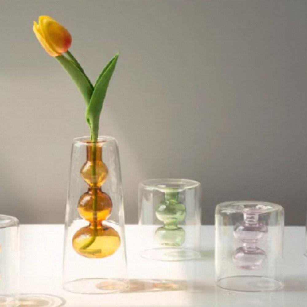 Creative Double-layer Flower Vase Nordic Style Aromatherapy Diffuser Bottle Room