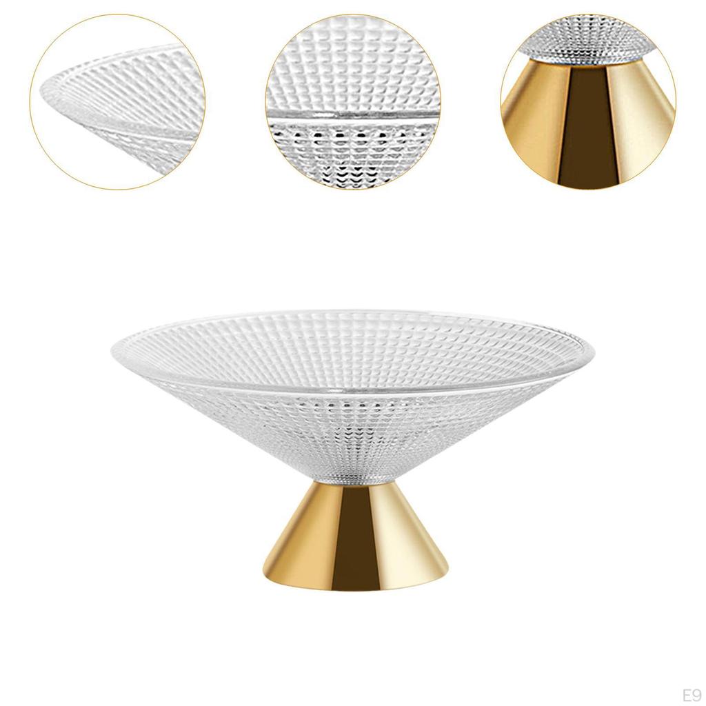 Bol en Verre Décoratif Panier à Fruits sur Pied, Socle pour Plan de Travail de Cuisine, Verre