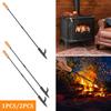 1/2Pcs Prong Fire Pit Poker 32in Iron Fireplace Poker Tool with Handle Portable Rust Resistant for Camping Fireplace Wood Stove