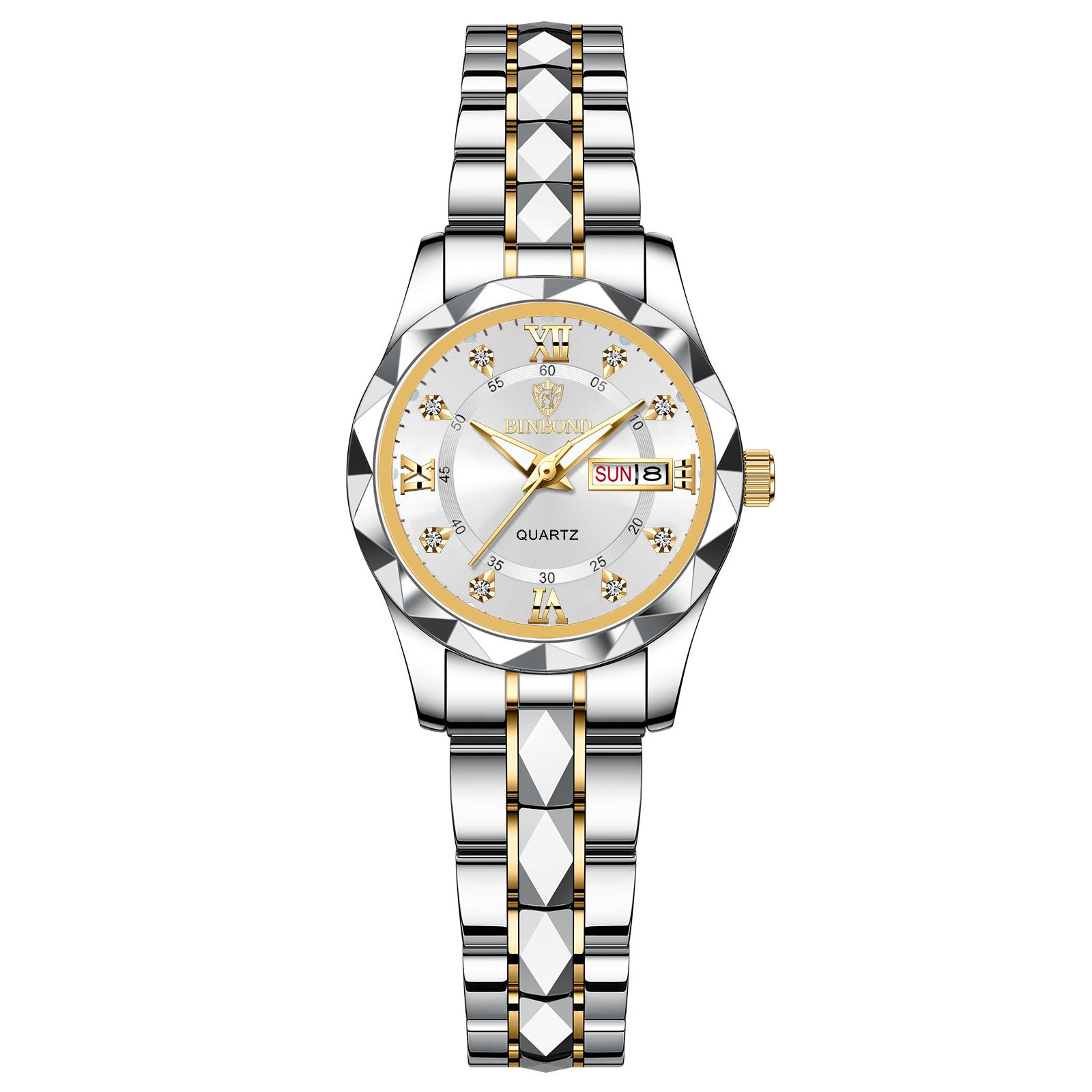 

B2521 Top Brand Luxury Fashion Business Womens Quartz Watches 30M Waterproof Week Date Clock Sport Womens Wristwatch