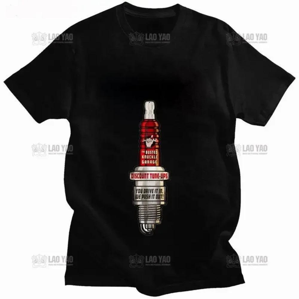 Sparking Plug T Shirt Men  Summer New Arrival O-neck Industrial Style  DIY T-shirts  Tops Men Clothing