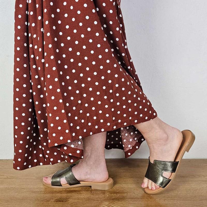 Women's Leather Sandal. Purapiel Hacca2 102709