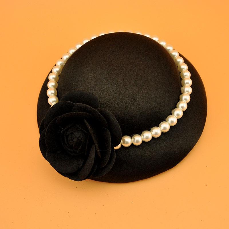 French Simple Pearl Top Hat British Celebrity Elegant Cheongsam Dinner Dress Night Shanghai Girls Catwalk Headdress