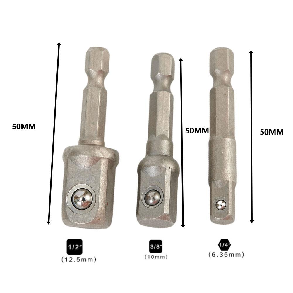 Socket Bit Adapter Tools Sandblasting Silver Socket Adapter 1/4 3/8 1/2