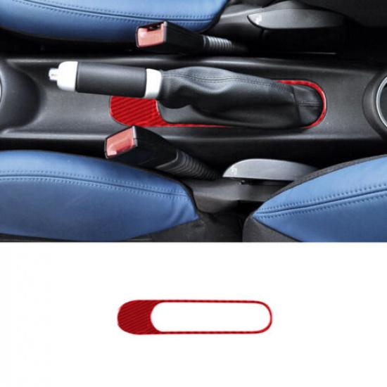 Red Carbon Fiber Car Center Handbrake Panel Sticker For Mini Cooper 2007 08 09