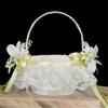Elegant Lace Wrapped Wedding Flower Basket Flower Girl Basket For Various Wedding Ceremony Wedding Aisle Decoration
