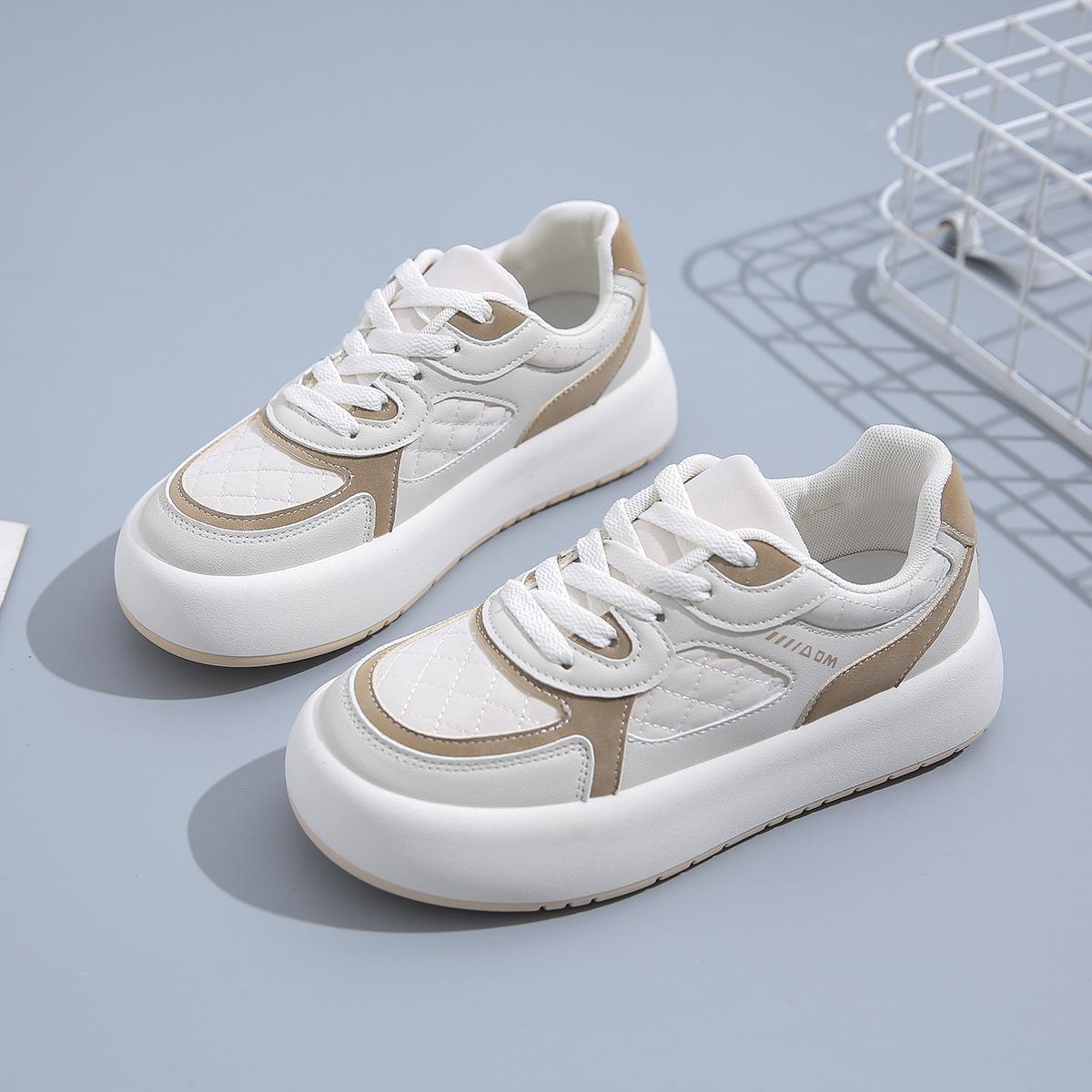 Маленькие белые туфли женские 2024 осень новые студенческие спортивные кроссовки удобные дышащие повседневные туфли 35