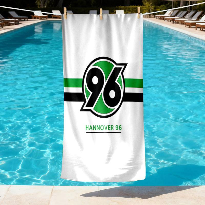Hannover 96 Football Print Beach Towel Design, Soft, Lightweight. for Home Bathroom, Spa, Pool, Yoga, Surfing, Camping, Gift for Family, Friend