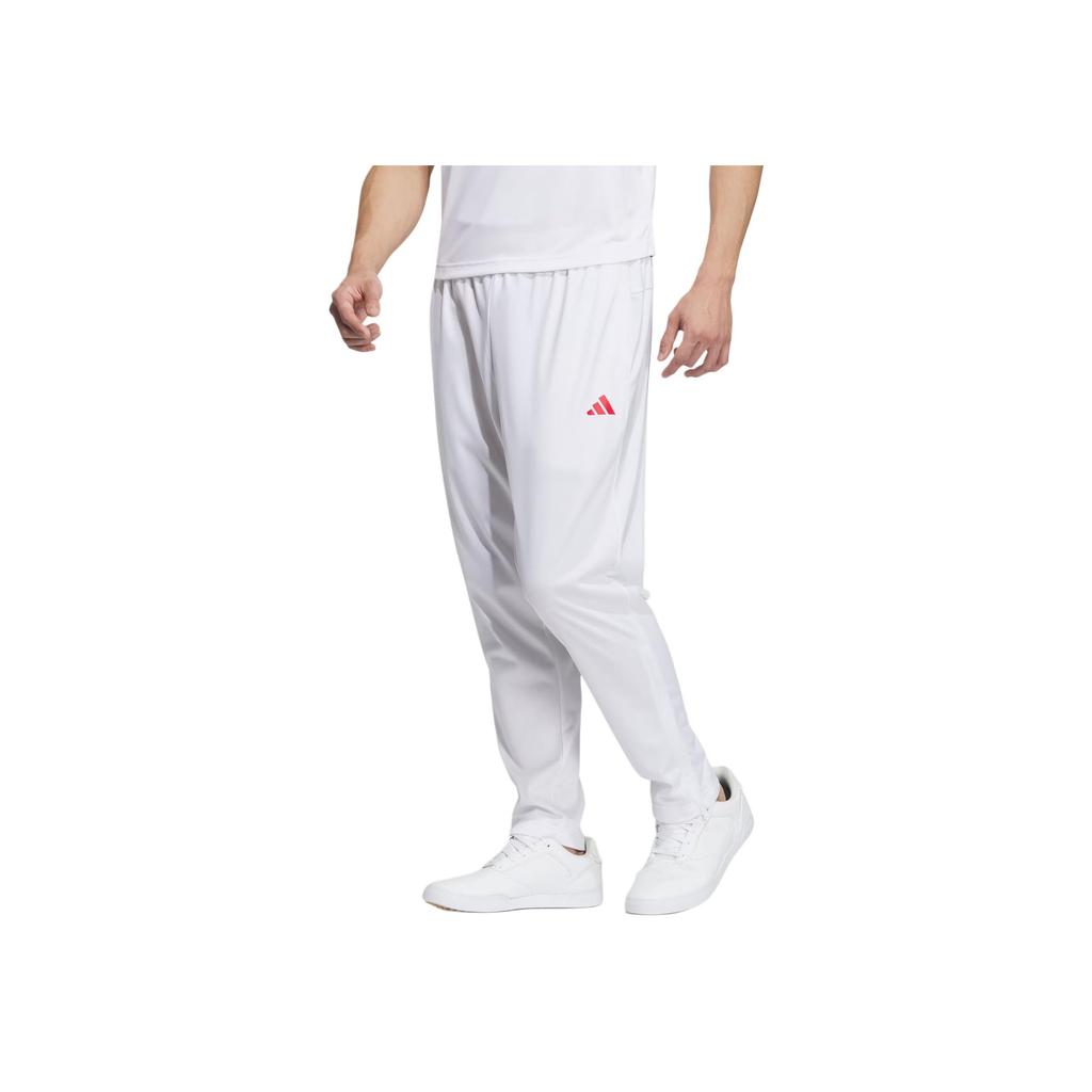 Adidas Knit Tennis Pants with Colorblock Waistband Men Bottoms White IV7577