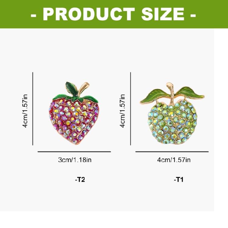 Unique Apples Strawberry Fruit Rhinestones Brooch Pin For Women Fashion Accessory Clothing And Bags Gift
