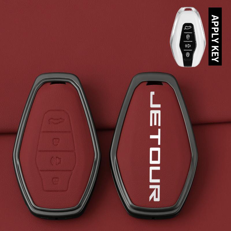 Zinc Alloy Car Remote Key Fob Case Cover Protective Shell Bag for Chery JETOUR X70 X70plus X70m X95pro Keychain Accessories Color 1