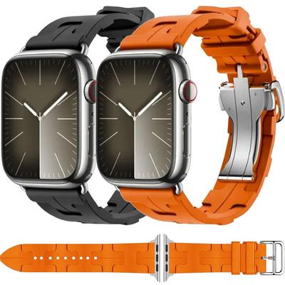 Avec Logo Kilim Bracelet Silicone Simple Tour Bracelet Apple Watch 46mm 42mm Bracelet Pour Iwatch 11 10 9 8 Ultra3 49mm 45mm 38mm Bracelet de Montre