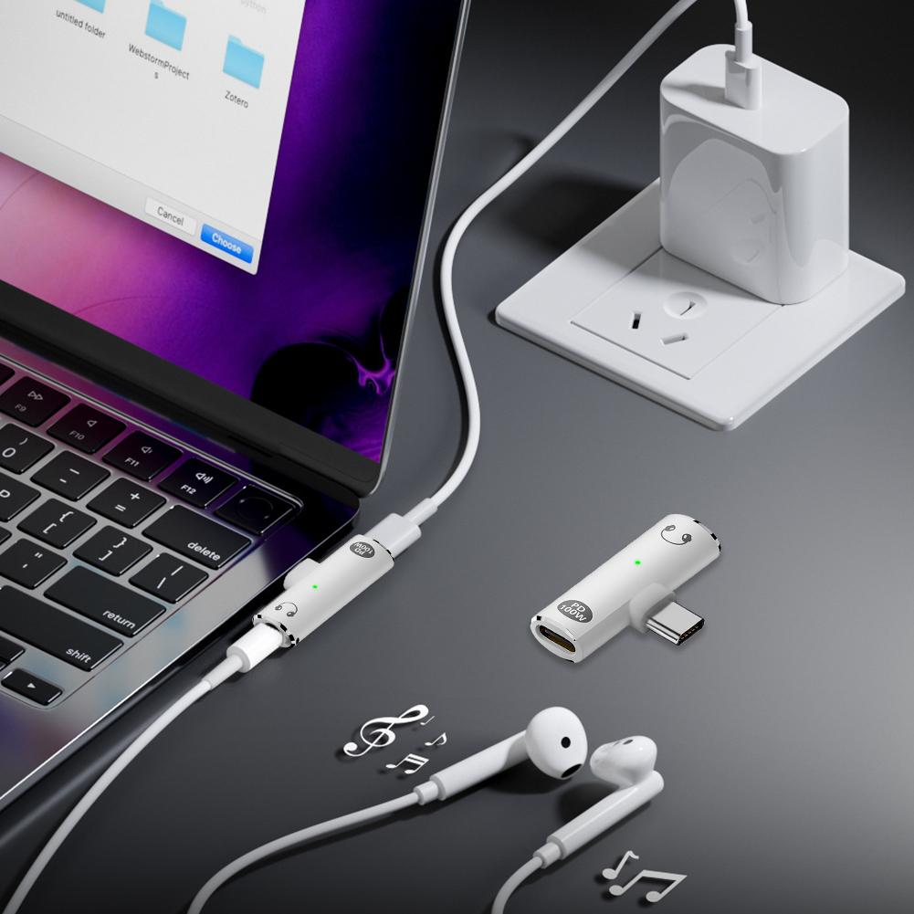 2-in-1 USB Type C To 3.5mm Headphone and Charger Adapter PD 100W Audio Aux Adapter USB C Splitter for Xiaomi Huawei iPhone 15 16