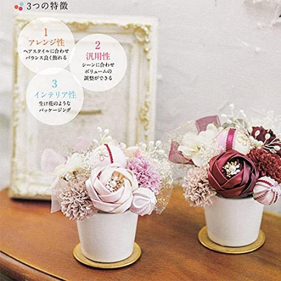 Kimono Arenca Antique Rosa Hair Ornaments for Chirimen Set [Stylish Iroha] Coming-of-Age Ceremonies, 15-Piece (Pink)