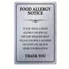 Vintage Metal Tin Sign Food Allergy Notice  Wall Hanging Iron Plaque for Home Restaurant Bar Cafe Garage Decor Waterpr