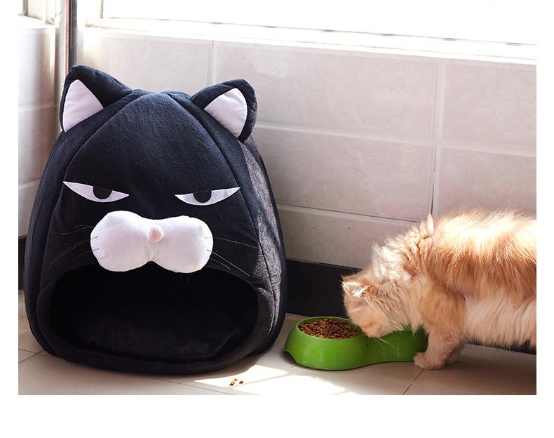 

Popular Pet Cat Nest Cat Tent Semi-enclosed Cute Yurt Small Dog Kennel New Pet Nest S чёрный
