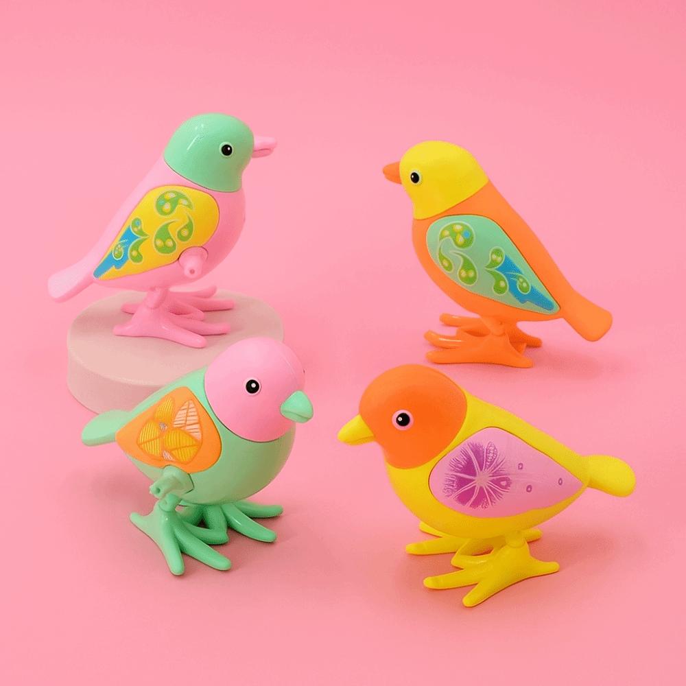 1pc Color Random Clockwork  Bird Toy Plastic Cartoon Jumping Bird Spring-Powered Magpie Toy  Gift
