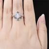 3Pcs/Set Fashion Rose Gold Color Rhinestone Opal Rings For Women Green Crystal Rings Set Wedding Engagement Jewelry Gifts
