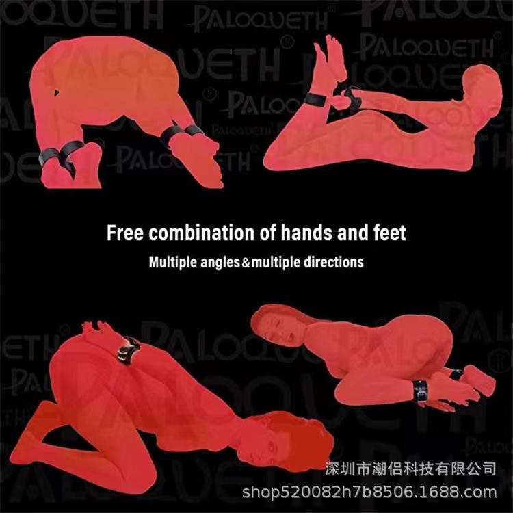 Sex Binding Love Bondage Suit with Handcuffs Ankle Cuffs Eye Mask Whip Erotic Adult Game Sex Toys for Couples Woman Sexy