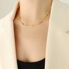 Waterproof 18k Gold Plated Stainless Steel Fashion Jewelry Set Inlaid Zircon Necklace Bracelet Set for Women