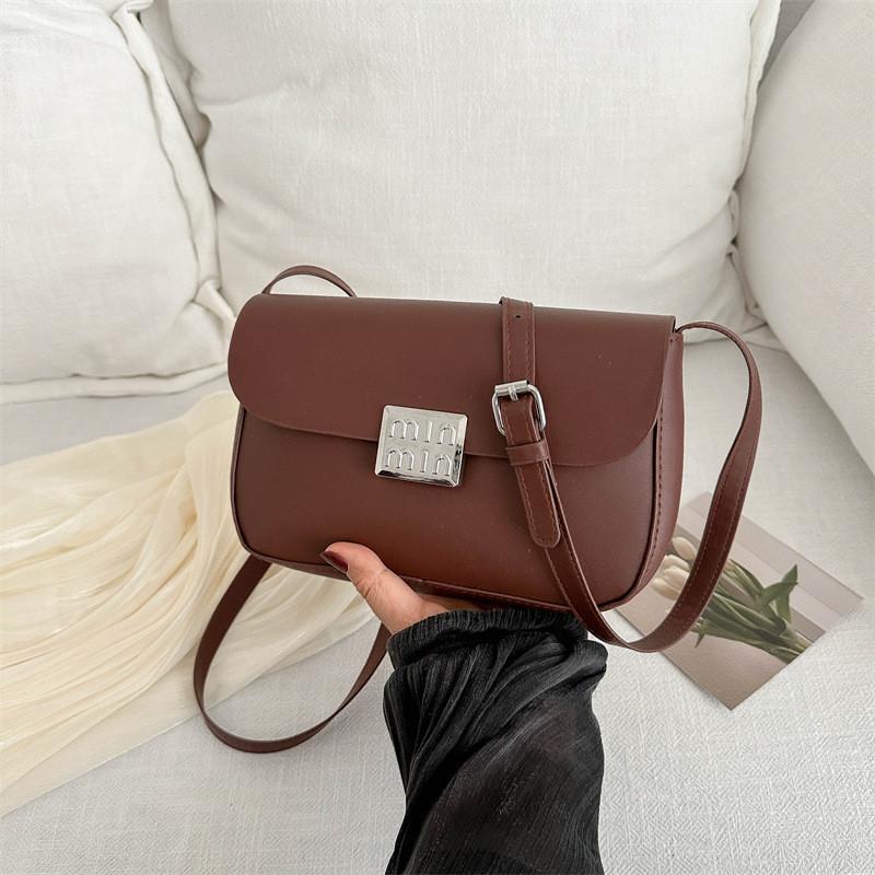 Stylish And Minimalist 2024 Spring Small Shoulder Bag For Women Trendy Pu Saddle Bag