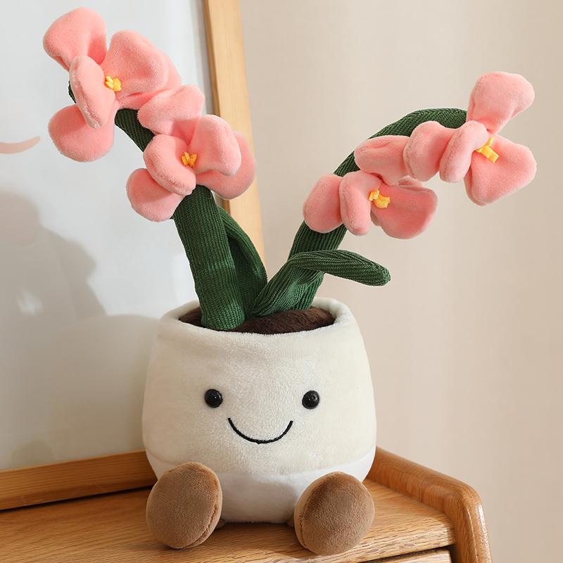 Cute And Charming Cartoon Sunflower Plush Doll Potted Plant Tulip Succulent Hyacinth Cactus Plush Toy Home Decor Present Designed For Boys Plus Girls